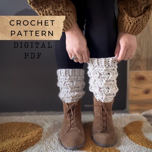 Columbia Boot Socks Crochet Pattern - Fall Cuffs, Winter Leg Warmers, Easy Intricate Stitches (PDF Pattern)