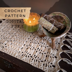 Sage Table Decor Pattern // Placemat & Table Runner, 10 sizes, Crochet Dining Table Decor, Crochet Gift for the Home