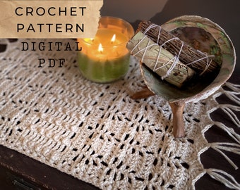 Sage Table Decor Crochet Patterns - Table Runner & Placemat, Dining Decor, 10 sizes (PDF Pattern)