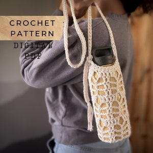 Sage Canteen Cozy // Crochet pattern, Water Bottle, Bottle, Cozy, Carrier, Holder, Wine, Starbucks, Cup, Coffee, Bag, Crochet, Tzigns