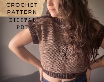 Everyday Sage Tee // Crochet pattern, Top, T-shirt, Tee, Tees, Top, T-shirt, Basic, Sweater, Crochet, Pattern, Leaf, Plant, Tzigns