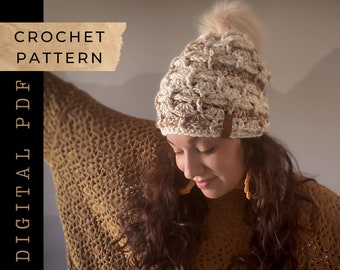 Columbia Slouch // Crochet pattern, Slouchy Hat pattern, Hat pattern, Beanie pattern, crochet hat, slouch pattern, Tzigns