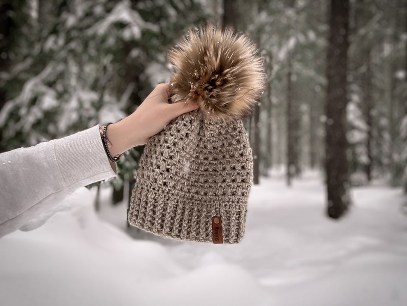 Cascade Slouch 2.0 Slouchy beanie, Slouchy hat, hat, beanie, winter, pom pom image 2