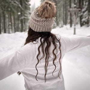 Cascade Slouch 2.0 Slouchy beanie, Slouchy hat, hat, beanie, winter, pom pom image 3