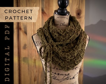 Columbia Ridge Scarf // Crochet pattern, Tzigns, Cowl pattern, Scarf pattern, Triangle Scarf, Shawl, Triangle Shawl, Crochet Cowl, Wrap
