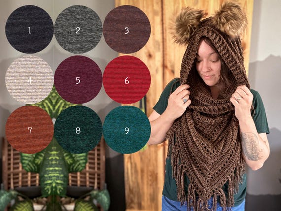 Handmade Ewok Hooded Scarf - 5 Sizes, Halloween, Cosplay Costume