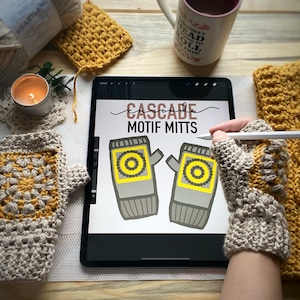 Cascade Cafe Mitts // Crochet pattern, Fingerless Mittens pattern, Fingerless Gloves, Gloves pattern, Crochet gloves, Granny Square, Tzigns image 9