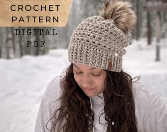 Cascade Slouch // Crochet pattern, Slouchy Hat, Hat pattern, Beanie pattern, Crochet pattern, crochet hat, slouch pattern, Tzigns