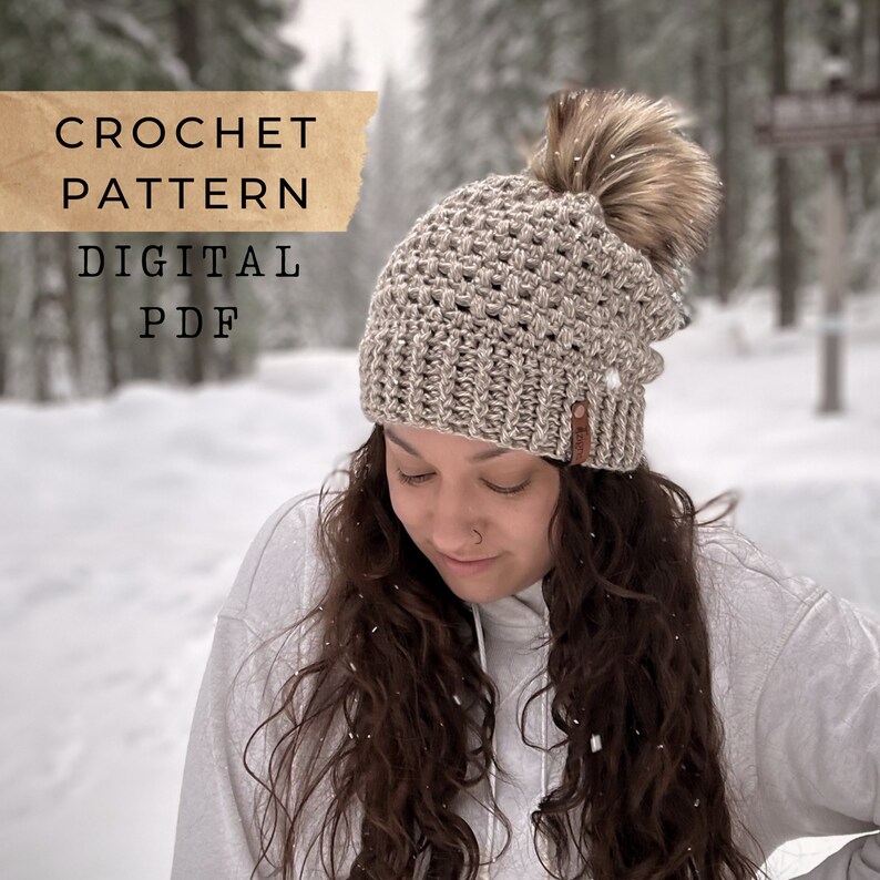 Cascade Slouch // Crochet pattern, Slouchy Hat, Hat pattern, Beanie pattern, Crochet pattern, crochet hat, slouch pattern, Tzigns image 1