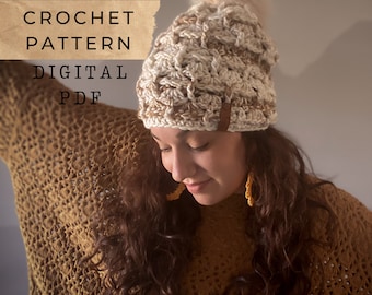 Columbia Slouch // Crochet pattern, Slouchy Hat pattern, Hat pattern, Beanie pattern, crochet hat, slouch pattern, Tzigns