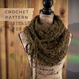 Columbia Ridge Scarf // Crochet pattern, Tzigns, Cowl pattern, Scarf pattern, Triangle Scarf, Shawl, Triangle Shawl, Crochet Cowl, Wrap