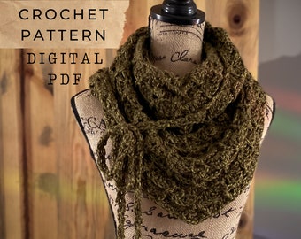 Columbia Ridge Scarf // Crochet pattern, Tzigns, Cowl pattern, Scarf pattern, Triangle Scarf, Shawl, Triangle Shawl, Crochet Cowl, Wrap