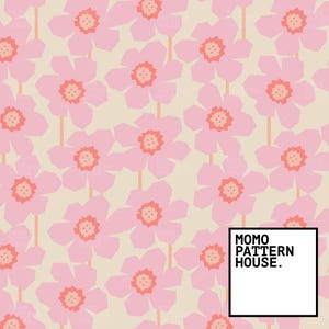 Motif floral rose transparent : fichier répétitif Scandi (téléchargement numérique)