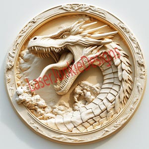 Mapa de profundidad 3D de Dragon de alta definición