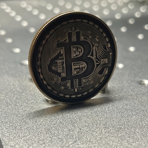 Bitcoin Themen Münze aus Messing