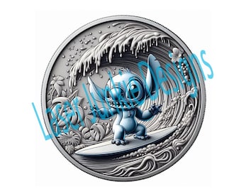 Disney Stitch surfing depth map
