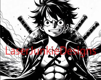 Luffy - one piece - Depth map and vector image