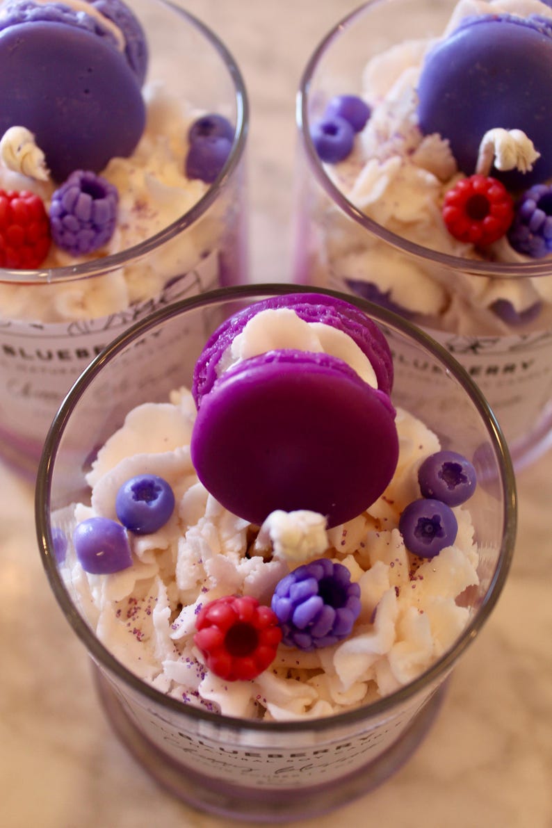 Blueberry Dessert Candle: Cherry Blossom Scented Soy Wax Candle With ...