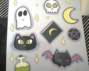 Hoja de pegatinas de Halloween de brujas