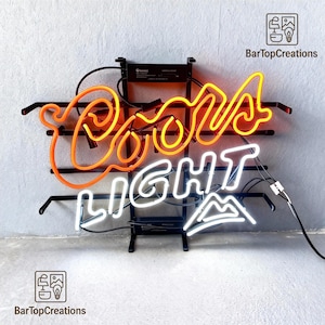 Coors Mountain Beer Neon Sign – Retro Bar Light for Home Bar, Pub, Lounge, Man Cave & Game Room Decor – Cold Beer Wall Sign 19&quot;x15&quot;
