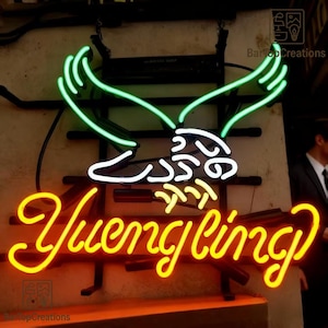 Vintage Yuengling Eagle Neon Light, Classic Beer Sign for Man Cave, Retro Bar Wall Decor, Game Room Neon Lamp 24&quot;x20&quot;