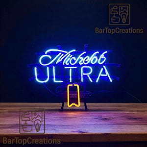Michelob ULTRA Neon Sign, Real Glass Beer Neon Light for Bar Pub Man Cave Game Room, Vintage Michelob Wall Decor 19&quot;x15&quot;(DDP)