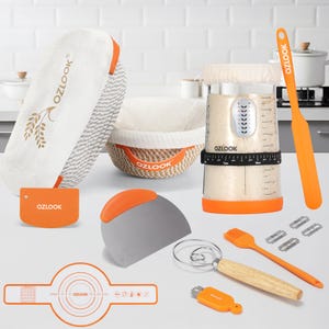 Best Sourdough Starter Kit-everything but the kitchen sinksourdough kit Banneton,Lames,Whisk & Scrapers -Artisan Bread Set