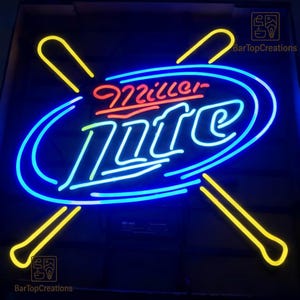 Lite Beer Neon Sign – Vintage Bar Wall Light for Pub, Game Room, and Man Cave Decor Home Bar Beer Bar Decor Wall Art 19&quot;x15&quot;