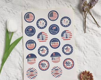 July 4th Stickers, Independence Day Stickers, USA Stickers, Lady Liberty Stickers, Journal and Planner Stickers, Patriotism Gift Ideas