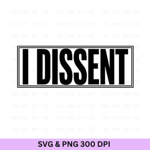 I Dissent SVG: Design politico antirazzista (download digitale, file Cricut e PNG)