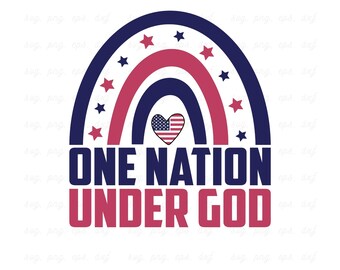 Patriotic USA Flag SVG: One Nation Under God (Digital Download)