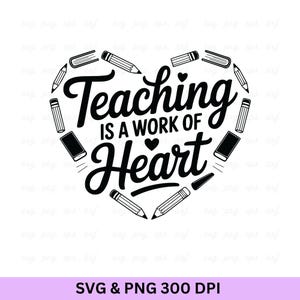 Ensinar é um trabalho do coração (SVG), Professor (SVG), Agradecimento ao Professor (SVG), Professor Abençoado (SVG), Citação de Professor (SVG), Camiseta de Professor, Professor Engraçado