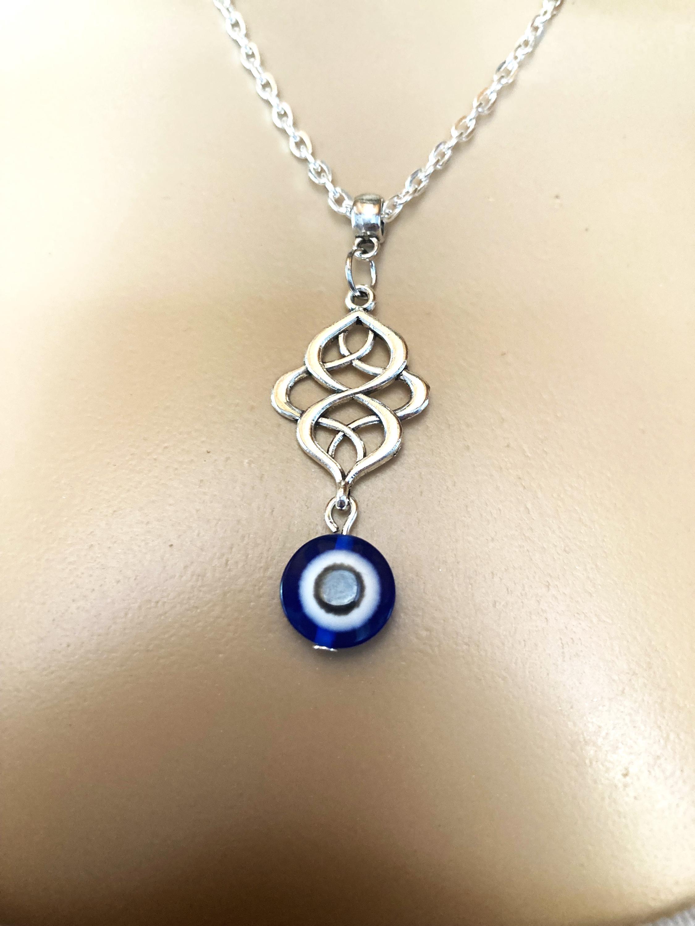 Medium, Stern, Griechisch, Böser Blick Glück Charm Anhänger 14K Gelbgold