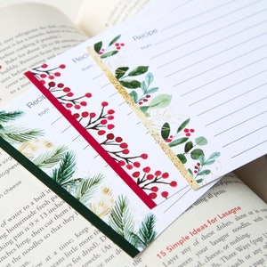 Christmas Recipe Cards - Holly