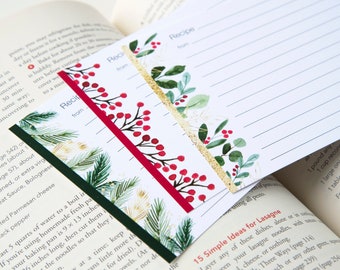 Christmas Recipe Cards - Holly