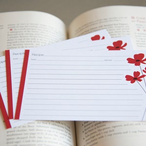Poppy Recipe Cards - Etsy