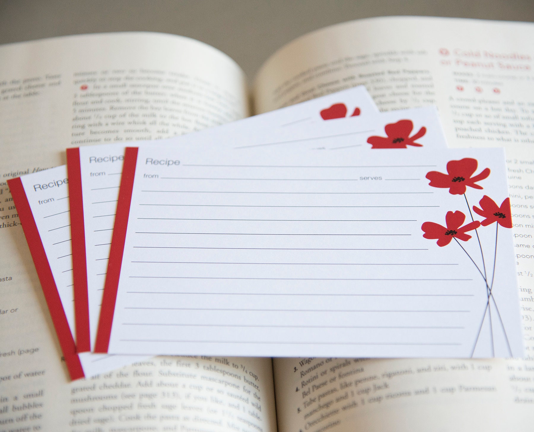 Poppy Recipe Cards | Etsy