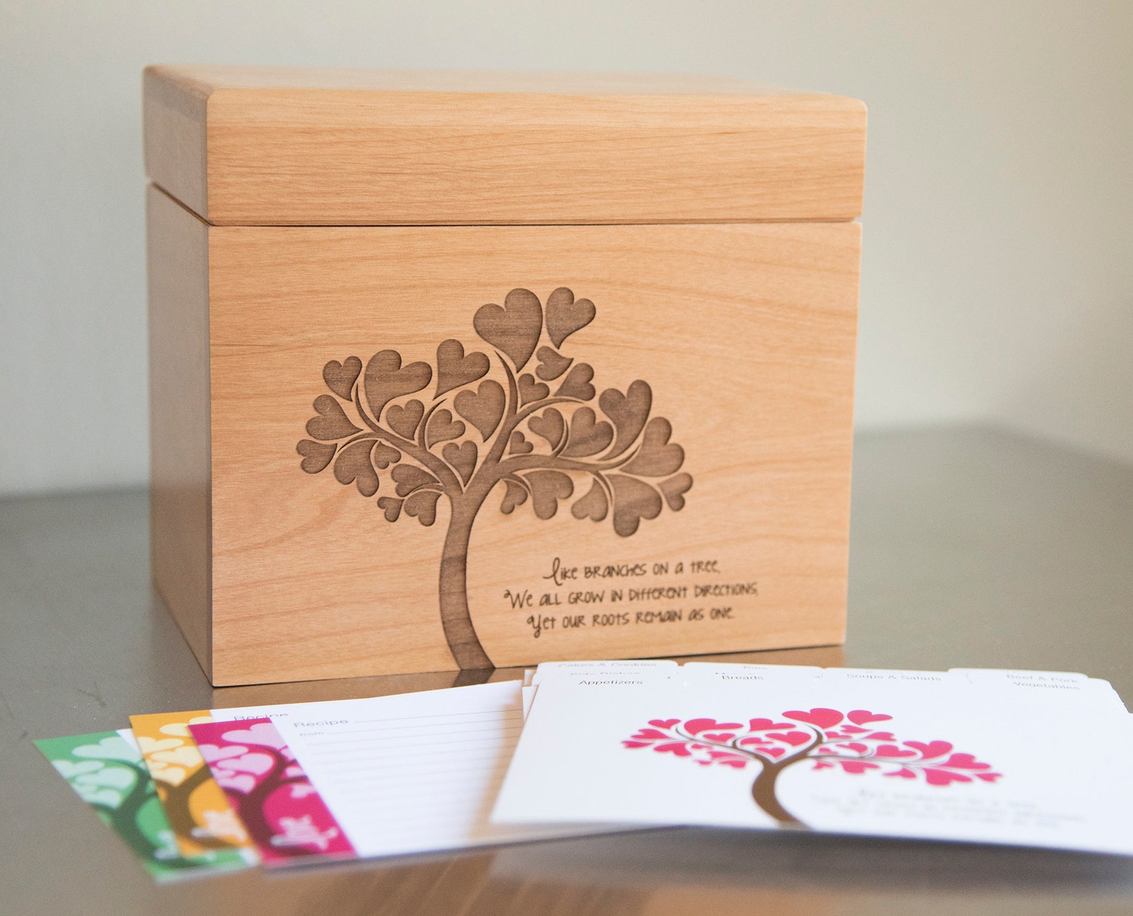Personalized Recipe Box Family Tree Etsy