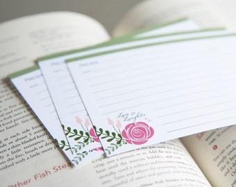 Recipe Cards - Rose Bouquet