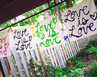 Personalized! Social Justice Flags. Outdoor Yard Flag Bunting Customized to You. Handmade + Handpainted.