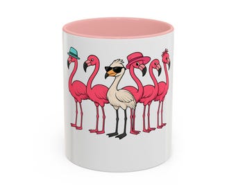 Whimsical Flamingo Coffee Mug - Fun Gift for Beach Lovers, Tropical Vibe, Pink Flamingo Cup, Summer Decorations, Cute Homeware