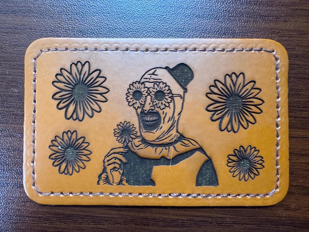 Custom Horror Patch - Art the Clown Floral Design - Leather Wallet ...