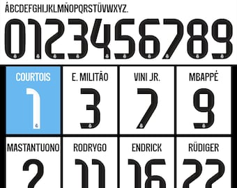 Font Vector Real Madrid Jersey 2025 2026 (Pdf-Ps-Eps-Svg-Dxf-TTF)