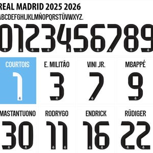 Font Vector Real Madrid Jersey 2025 2026 (Pdf-Ps-Eps-Svg-Dxf-TTF)