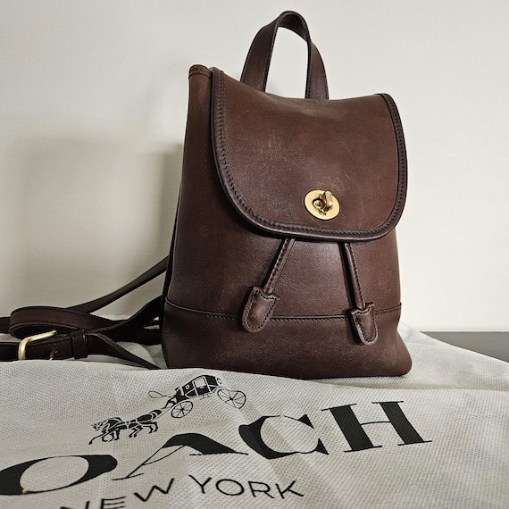 Vintage (old) COACH Small Dark Brown Backpack | Daypack 9960 