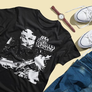 Les Rallizes Denudes T shirt   screen print short sleeve  black shirt cotton delta five