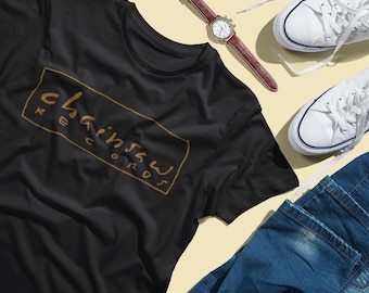 Chainsaw  T shirt screen print short sleeve  shirt cotton