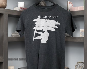 Fad Gadget  T shirt screen print short sleeve  black shirt cotton