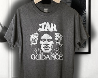 Jah Guidance   T shirt screen print short sleeve  shirt cotton reggae dub