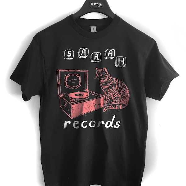 Sarah Records  T shirt screen print short sleeve  black